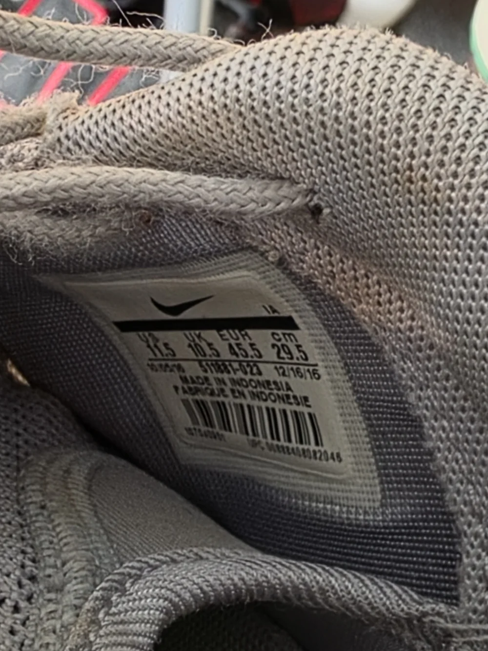 🔥 Nike Roshe One Men's Size 11.5 Wolf Gray Mesh Lightweight Running Shoes